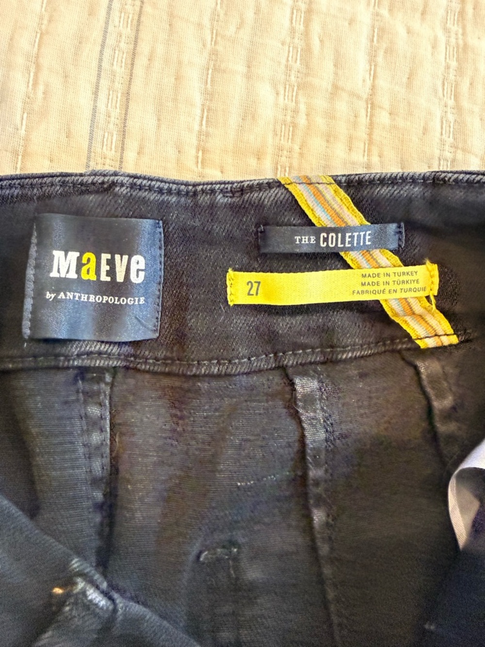 Maeve Colette Black High-Waist Cropped Denim Trousers - Picture 10 of 11